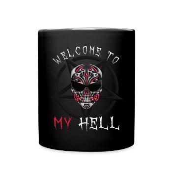 Bienvenue dans ma chemise Hell cool skull - Mug uni - noir - Devant