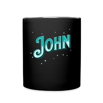 John Namen personalisiert - Tasse einfarbig - Schwarz - Vorne