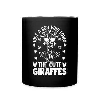 Juste un garçon qui aime les girafes mignonnes - Girafe - Mug uni - noir - Devant