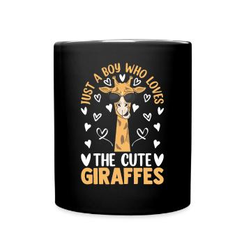 Girafe - Juste un garçon qui aime les girafes mignonnes - Mug uni - noir - Devant