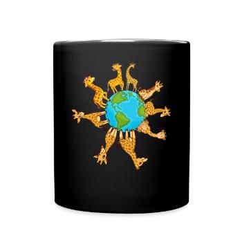 Giraffe Earth Day Giraffes Earth Day Giraffes - Tasse einfarbig - Schwarz - Vorne