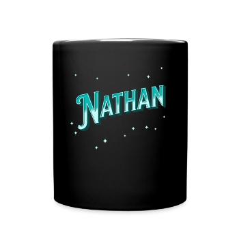 Nathan Namen personalisiert - Tasse einfarbig - Schwarz - Vorne