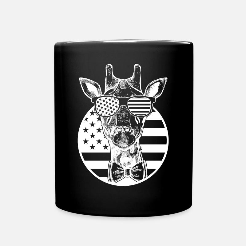 Giraffe American Flag Giraffe US Flag Giraffe - Tasse einfarbig - Schwarz