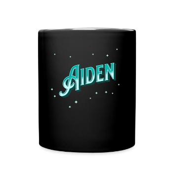 Aiden Namen personalisiert - Tasse einfarbig - Schwarz - Vorne