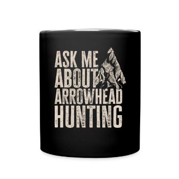 Arrowhead Hunting Pfeilspitzen Sammler - Tasse einfarbig - Schwarz - Vorne