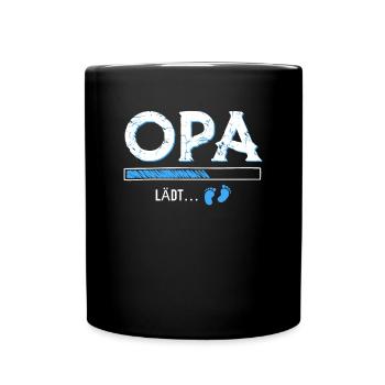 Opa lädt - Tasse einfarbig - Schwarz - Vorne