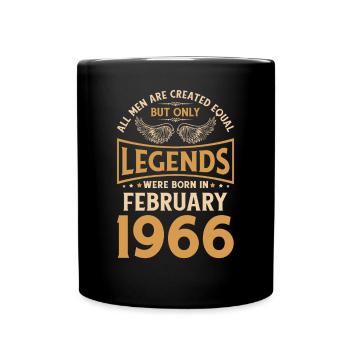 Les légendes d’anniversaire sont nées en février 1966 - Mug uni - noir - Devant