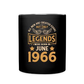 Anniversaire Les Légendes sont nées en juin 1966 - Mug uni - noir - Devant