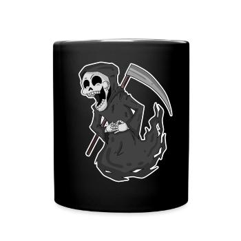 Grim Reaper rit drôle - Mug uni - noir - Devant