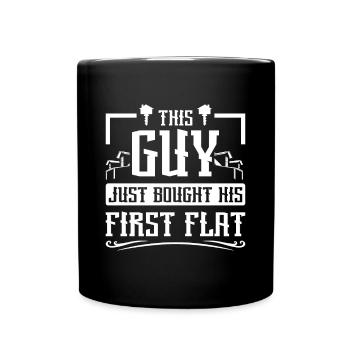 This guy just bought his first flat - Full Colour Mug - black - Front