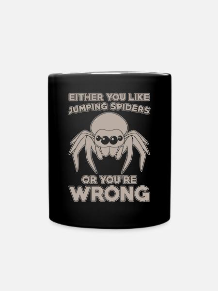 Springspinne Spruch - Tasse einfarbig - Schwarz