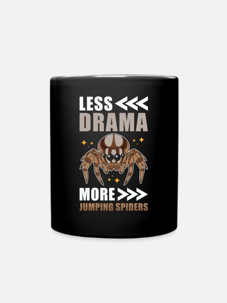Springspinne Spruch - Tasse einfarbig - Schwarz