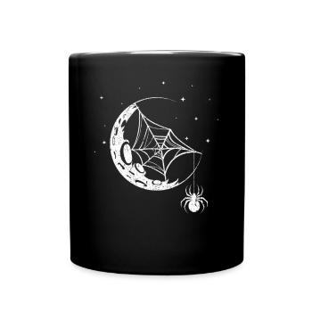 Spinne Spinnennetz - Tasse einfarbig - Schwarz - Vorne
