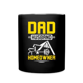 Dad husband homeowner - Full Colour Mug - black - Front
