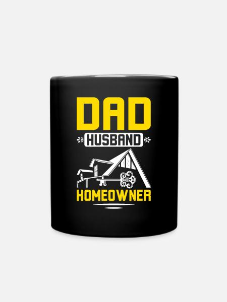Dad husband homeowner - Tasse einfarbig - Schwarz