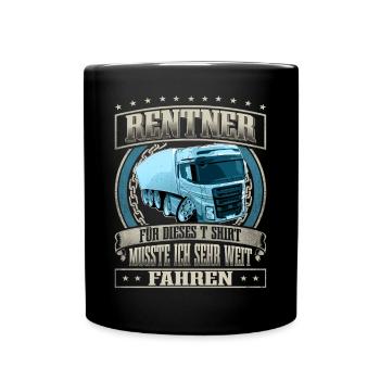 LKW Fahrer Rentner - Tasse einfarbig - Schwarz - Vorne