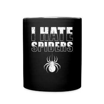 Ich hasse Spinnen - Tasse einfarbig - Schwarz - Vorne