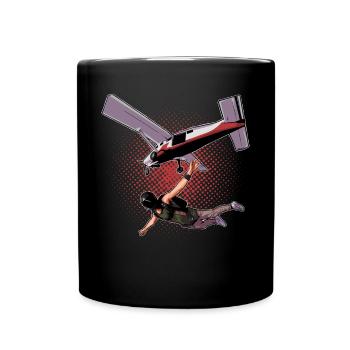 Skydiving Parachutists Parachute - Full Colour Mug - black - Front