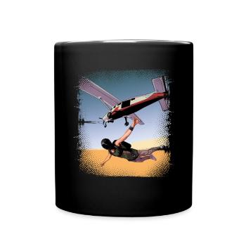 Skydiving Parachutists Parachute - Full Colour Mug - black - Front