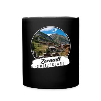 Zermatt Schweiz Souvenir - Tasse einfarbig - Schwarz - Vorne