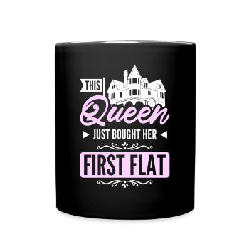 This queen just bought her first flat - Full Colour Mug - black - Front