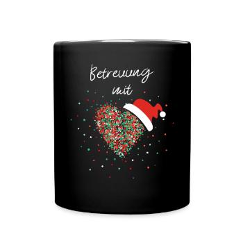 Betreuung mit Herz Pflegekräfte Weihnachtsgeschenk - Tasse einfarbig - Schwarz - Vorne