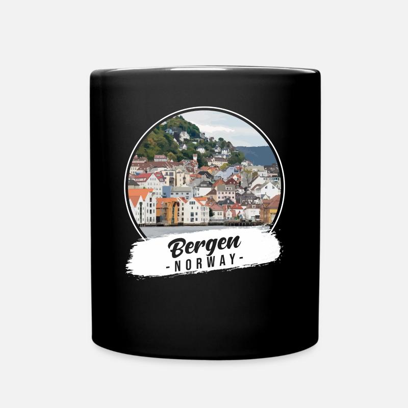 Bergen Norwegen Souvenir - Tasse einfarbig - Schwarz