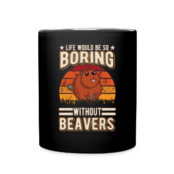 Beaver Gift Beaver Dam - Full Colour Mug - black - Front