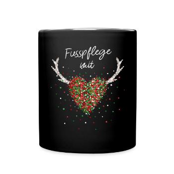 Fußpflege mit Herz Podologin Weihnachtszeit - Tasse einfarbig - Schwarz - Vorne