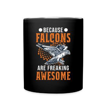 Because Falcons are freaking awesome Falke - Full Colour Mug - black - Front