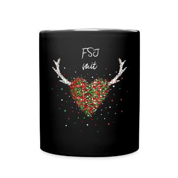 FSJ Freiwilliges Soziales Jahr Nikolaus X-Mas - Tasse einfarbig - Schwarz - Vorne