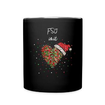 FSJ Freiwilliges Soziales Jahr Weihnachten Advent - Tasse einfarbig - Schwarz - Vorne