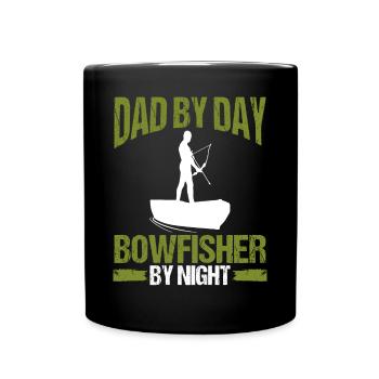 Bowfishing Dad by Day Bowfisher by Night Airboat - Full Colour Mug - black - Front