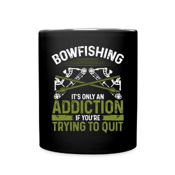 Bowfishing Addiction Airboat Bow Hunter Bowfisher - Tasse einfarbig - Schwarz - Vorne