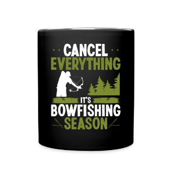 Bowfishing Season Airboat Bow Hunter Bowfisher - Full Colour Mug - black - Front