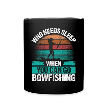Bowfishing Who needs Sleep Airboat Bowfisher - Tasse einfarbig - Schwarz - Vorne