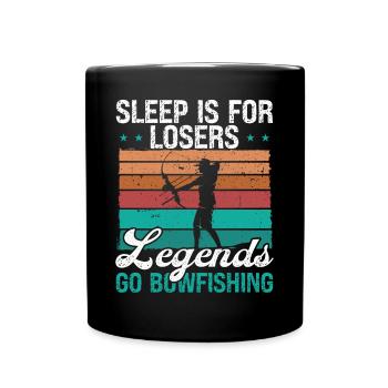 Bowfisher Sleep is for Losers Airboat Bowfishing - Full Colour Mug - black - Front