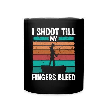 Bowfishing till my Fingers bleed Airboat Bowfisher - Full Colour Mug - black - Front