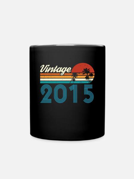 Vintage 2015 Vintage Geburtstag Retro Vintage - Tasse einfarbig - Schwarz