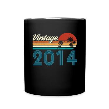 Vintage 2014 Vintage Anniversaire Rétro Vintage - Mug uni - noir - Devant