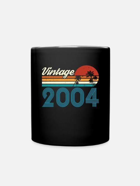 Vintage 2004 Vintage Birthday Retro Vintage - Full Colour Mug - black