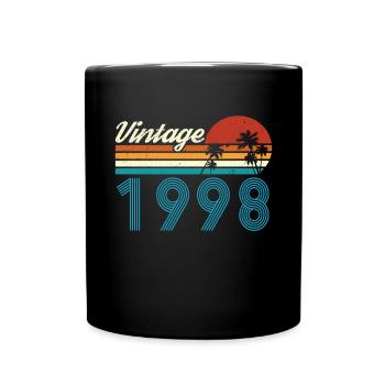 Vintage 1998 Vintage Geburtstag Retro Vintage - Tasse einfarbig - Schwarz - Vorne