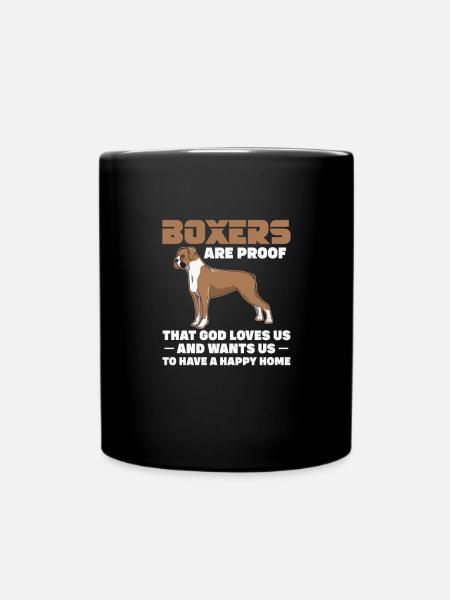 Boxer Dog Dogs German Boxer Gift - Full Colour Mug - black