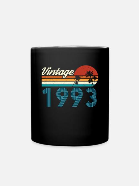 Vintage 1993 Vintage Birthday Retro Vintage - Full Colour Mug - black