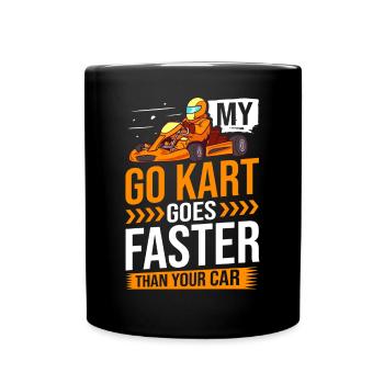 Go Kart Racing Indoor Karting Kartsport Kartbahn - Tasse einfarbig - Schwarz - Vorne