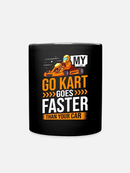 Go Kart Racing Indoor Karting Kartsport Kartbahn - Enfärgad mugg - svart