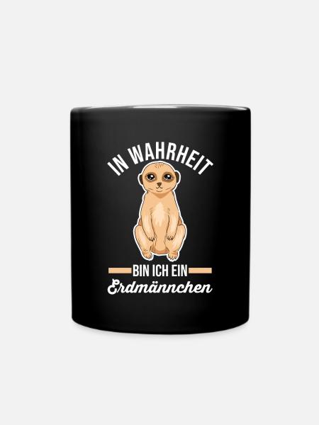 Erdmännchen - Tasse einfarbig - Schwarz