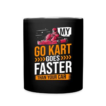 Go Kart Racing Indoor Karting Kartsport Kartbahn - Tasse einfarbig - Schwarz - Vorne