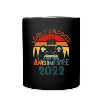 Niveau 1 Débloqué Génial depuis 2022 Funny Gamer - Mug uni - noir - Devant