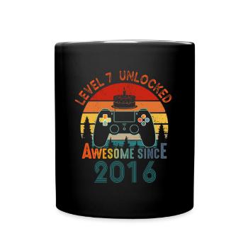 Niveau 7 débloqué génial depuis 2016 Funny Gamer - Mug uni - noir - Devant